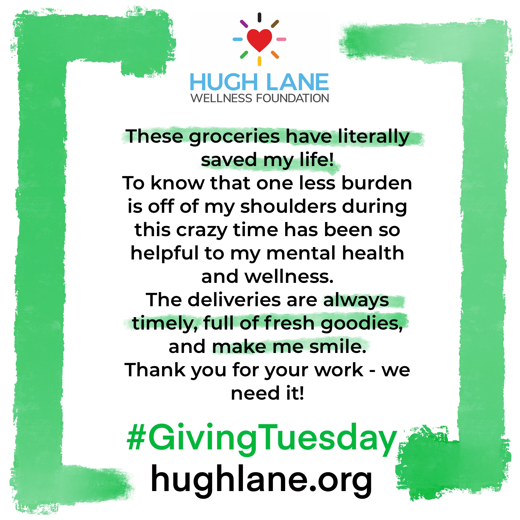 Testimonials Hugh Lane Wellness Foundation